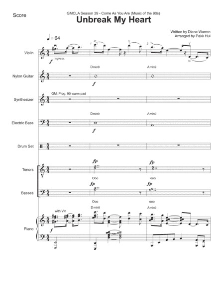 Un-break My Heart (arr. Pakk Hui)