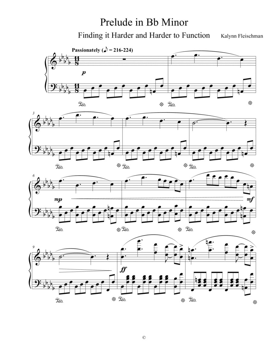 Prelude in Bb Minor: Finding it Harder and Harder to Function