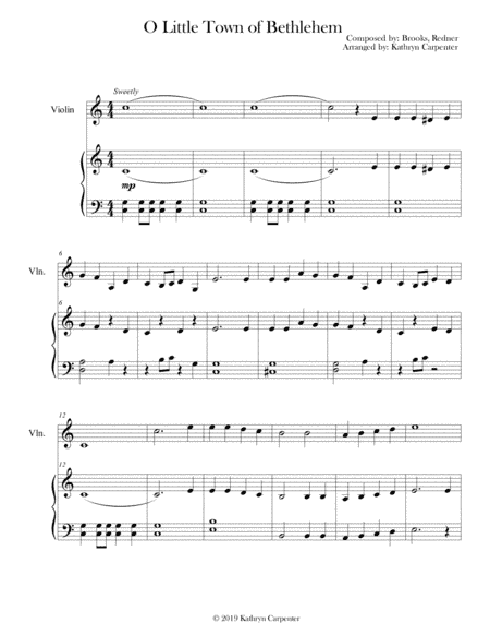 O Little Town of Bethlehem (Piano & Violin) (arr. Kathryn Carpenter)