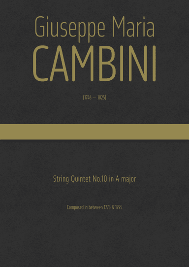 Cambini - String Quintet No.10 in A major (arr. J.G. Cucó Barber)