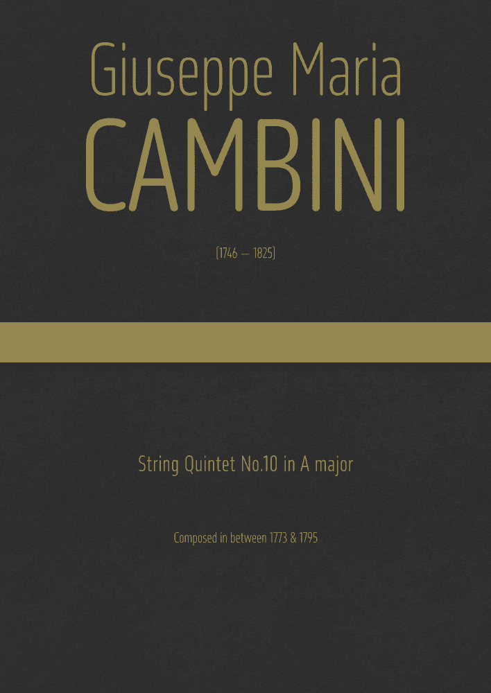 Cambini - String Quintet No.10 in A major (arr. J.G. Cucó Barber)