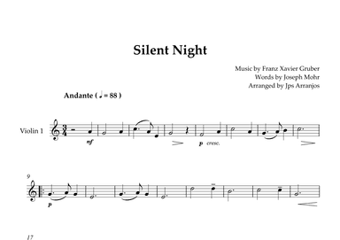 Silent Night For Violin Solo (arr. Jps Arrangements)