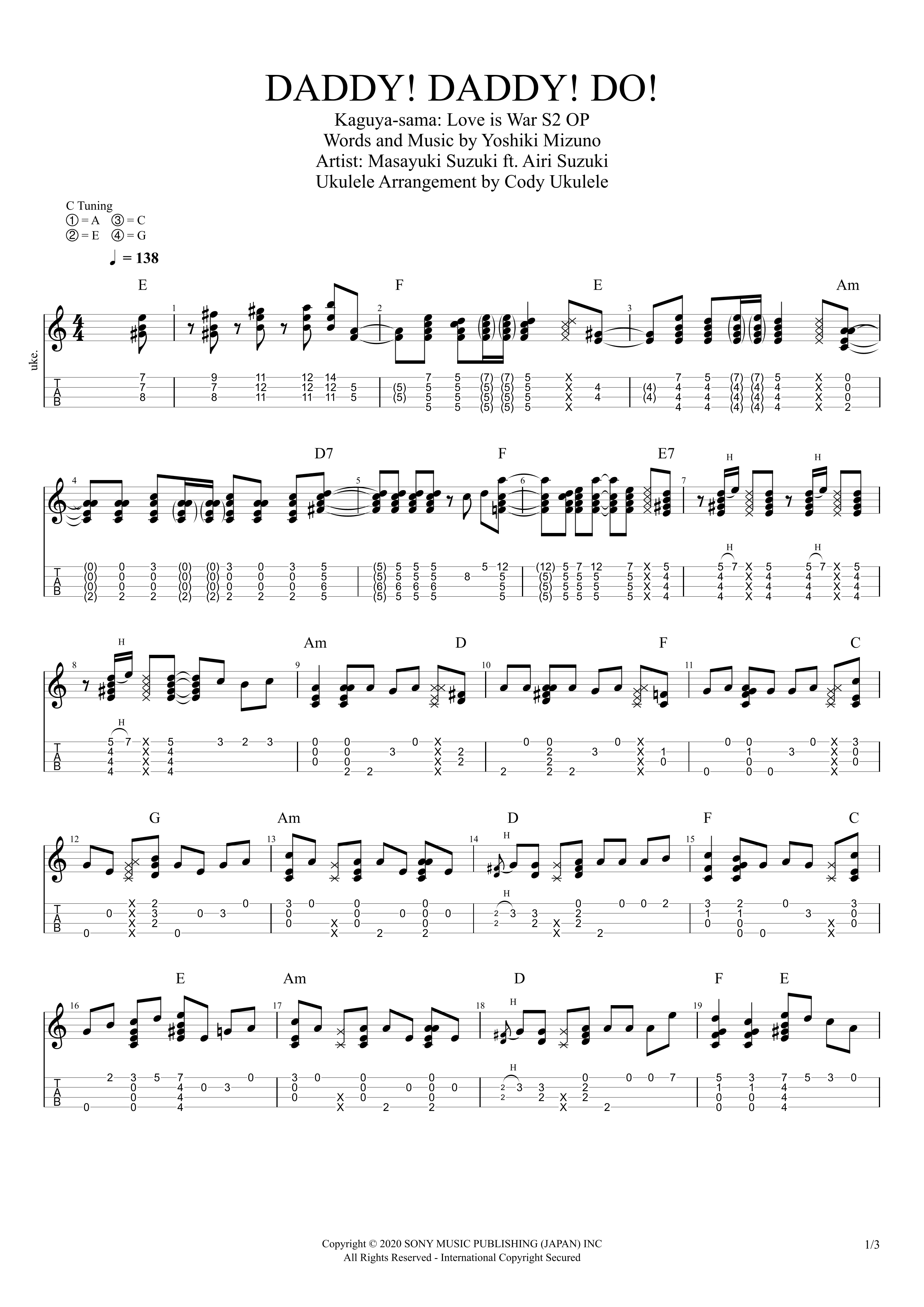 Daddy Daddy Do (arr. Cody Ukulele)
