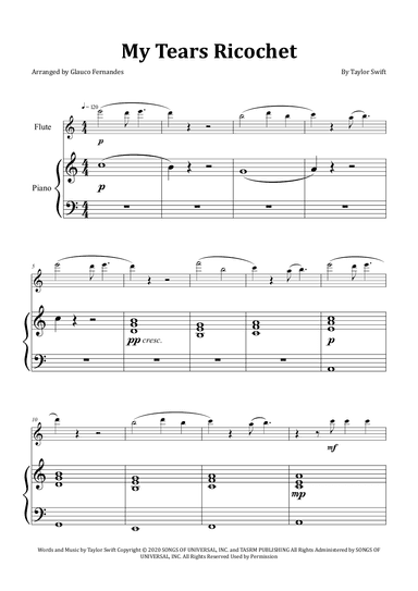 My Tears Ricochet (arr. Glauco Fernandes)