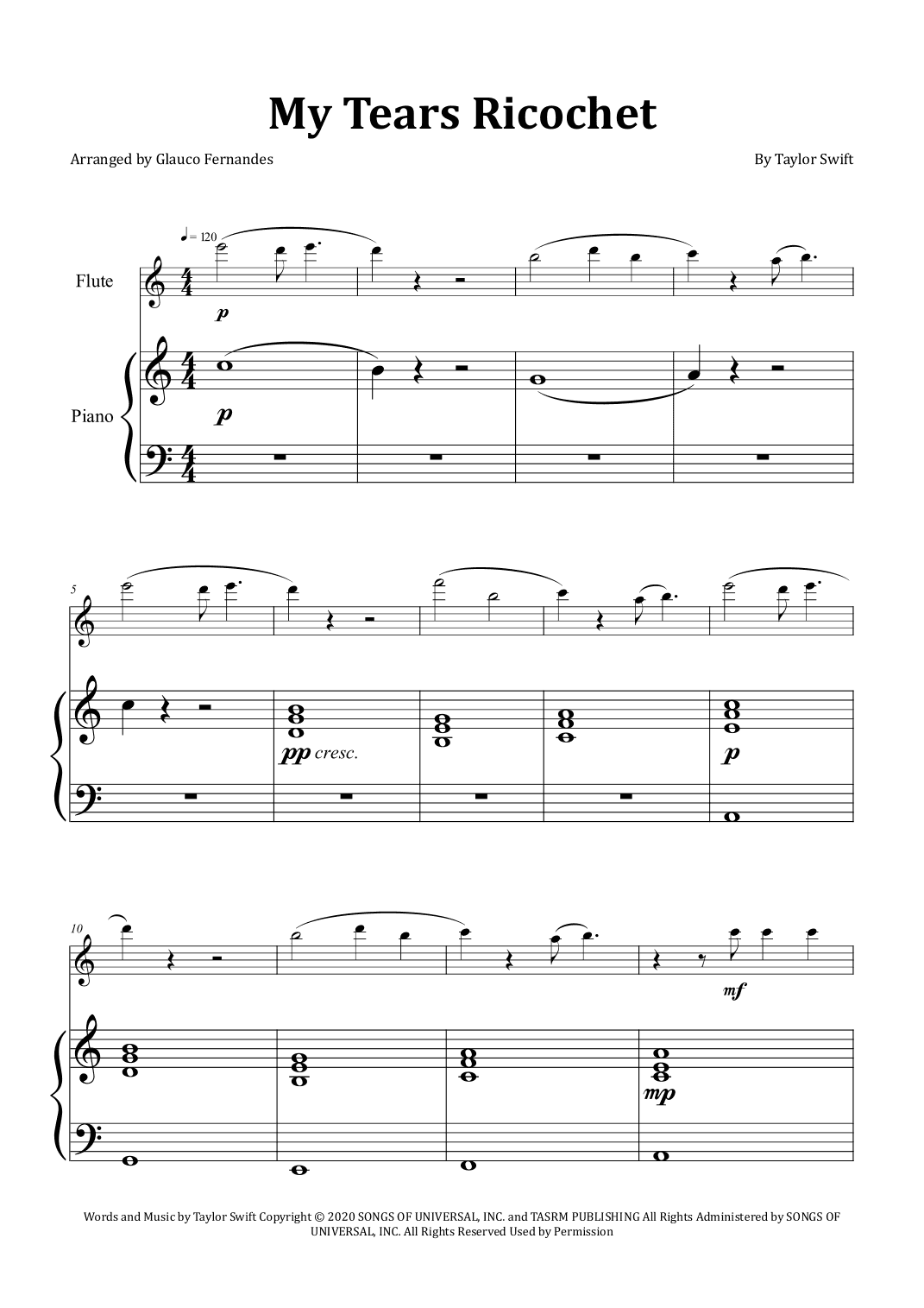 My Tears Ricochet (arr. Glauco Fernandes)