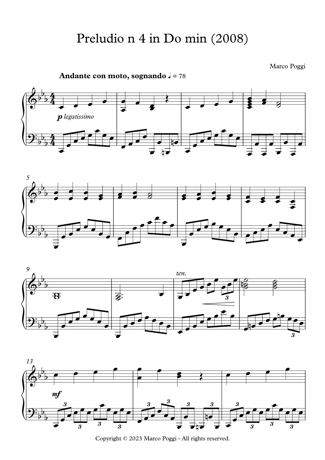 Preludio n.4 in Do minore