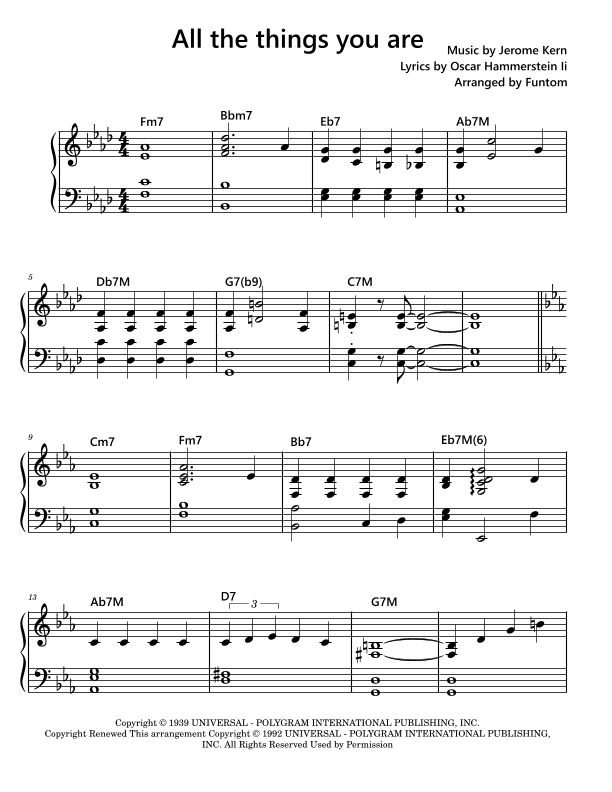 All The Things You Are (arr. Funtom)