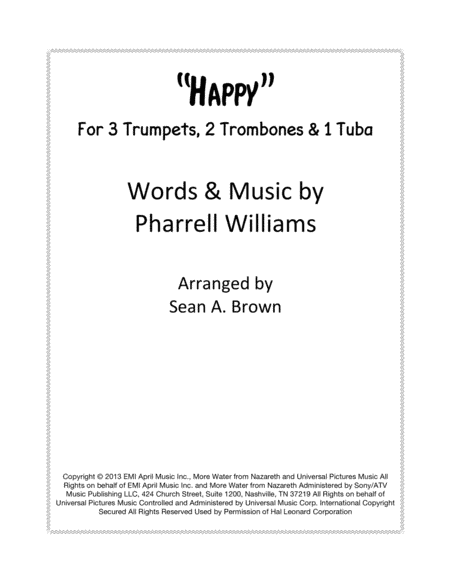 Happy (arr. Sean A. Brown)