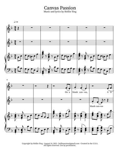 Canvas Passion -- 2 part voice with piano accompaniment
