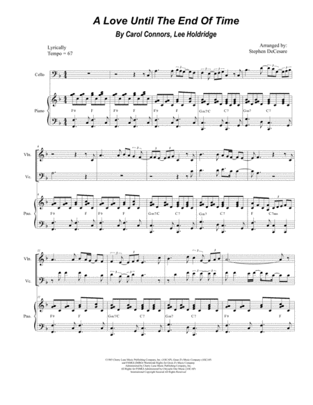 A Love Until The End Of Time (arr. Stephen DeCesare)
