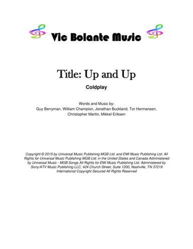 Up & Up (arr. Publish by Vic Bolante)