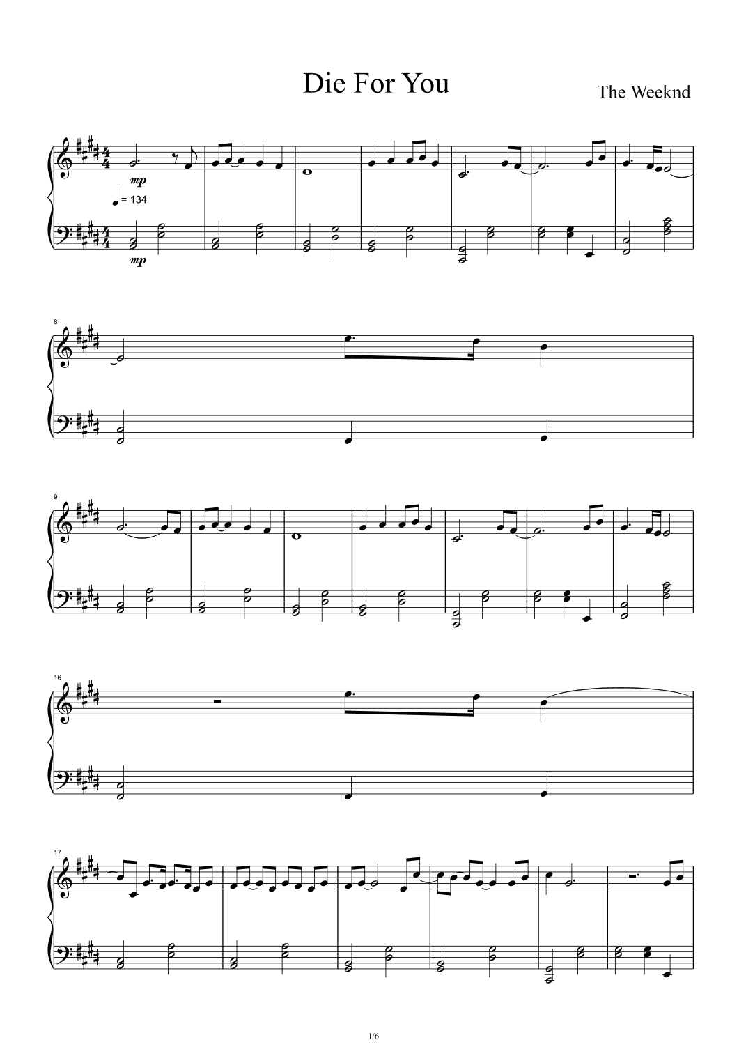 Die For You (arr. The Weeknd)