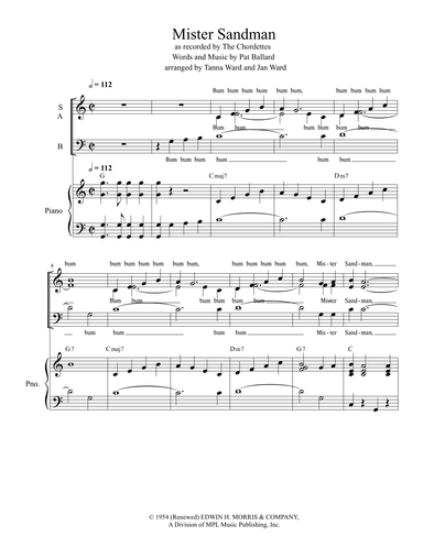 Mister Sandman (arr. Tanna Ward and Jan Ward)