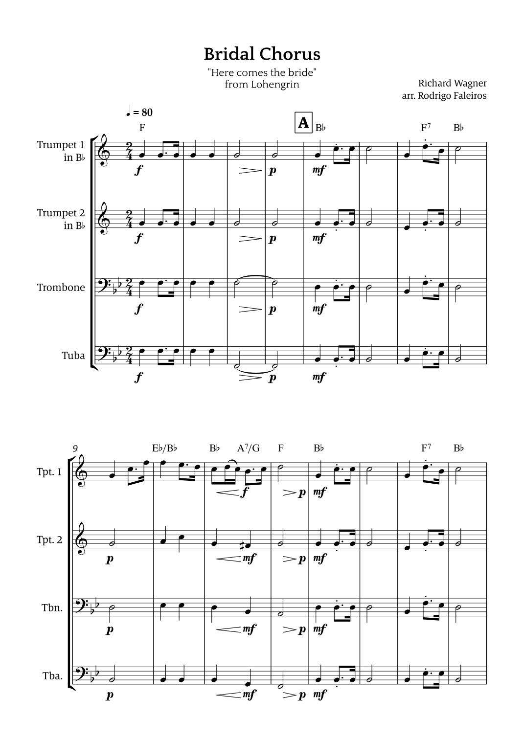 Bridal Chorus (Here Comes The Bride) (arr. Rodrigo Faleiros)