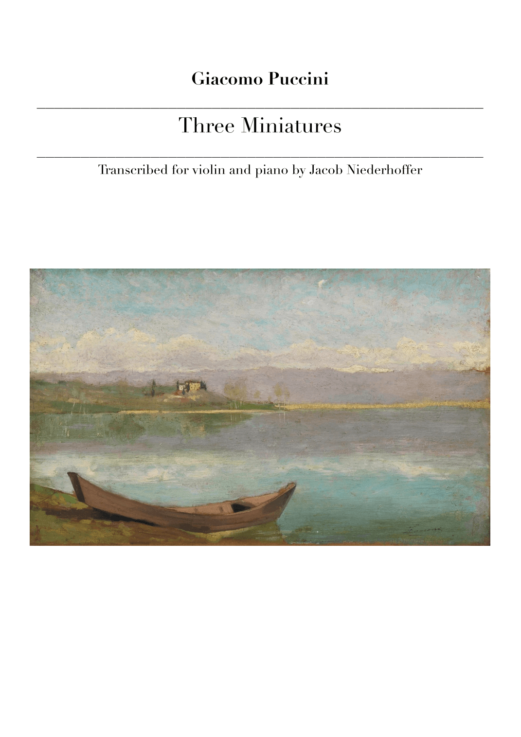Three Miniatures (arr. Jacob Niederhoffer)