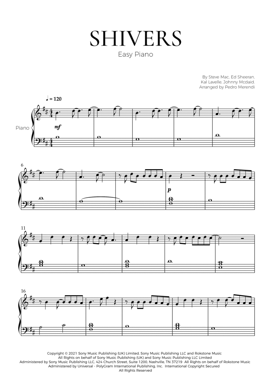Shivers (arr. Pedro Merendi)