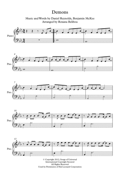 Demons (arr. Roxana Belibou)