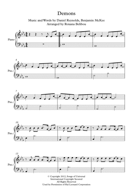 Demons (arr. Roxana Belibou)
