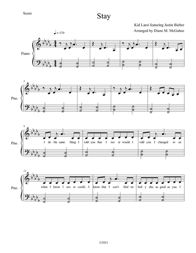 Stay (arr. Diane M. McGahee)