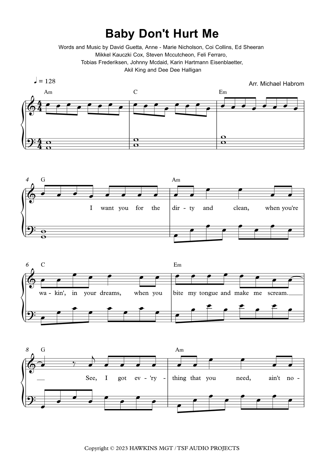 Baby Don't Hurt Me (arr. Michael Habrom)