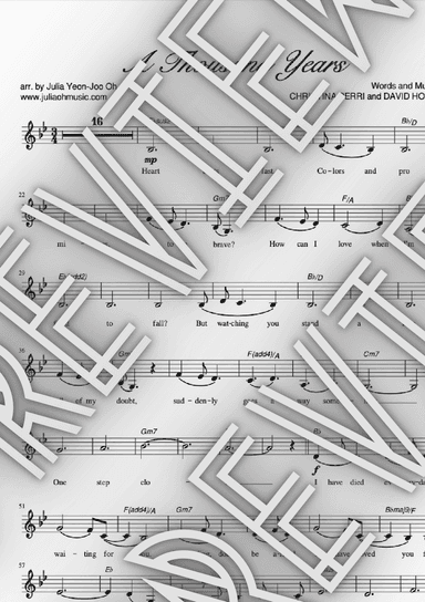 A Thousand Years (arr. Julia Yeon-Joo Oh)
