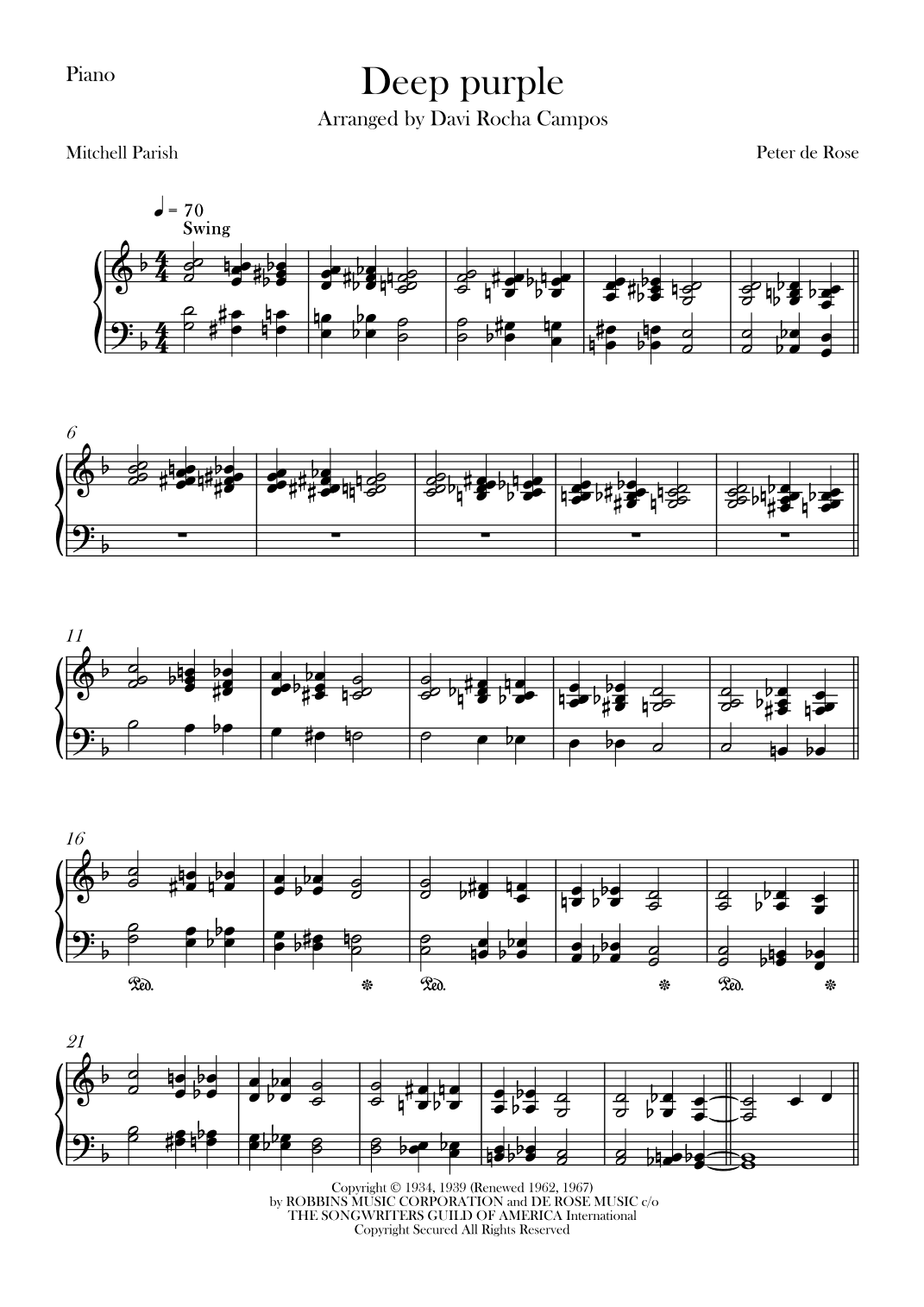 Deep Purple (arr. Davi Rocha Campos)