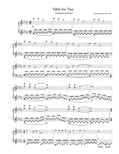 Table For Two (arr. Piano Palt)