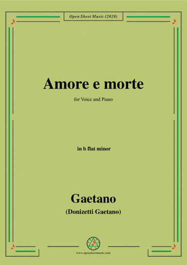 Donizetti-Amore e morte,in b flat minor,for Voice and Piano (arr. MSM)