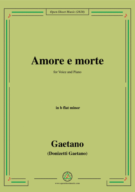 Donizetti-Amore e morte,in b flat minor,for Voice and Piano (arr. MSM)