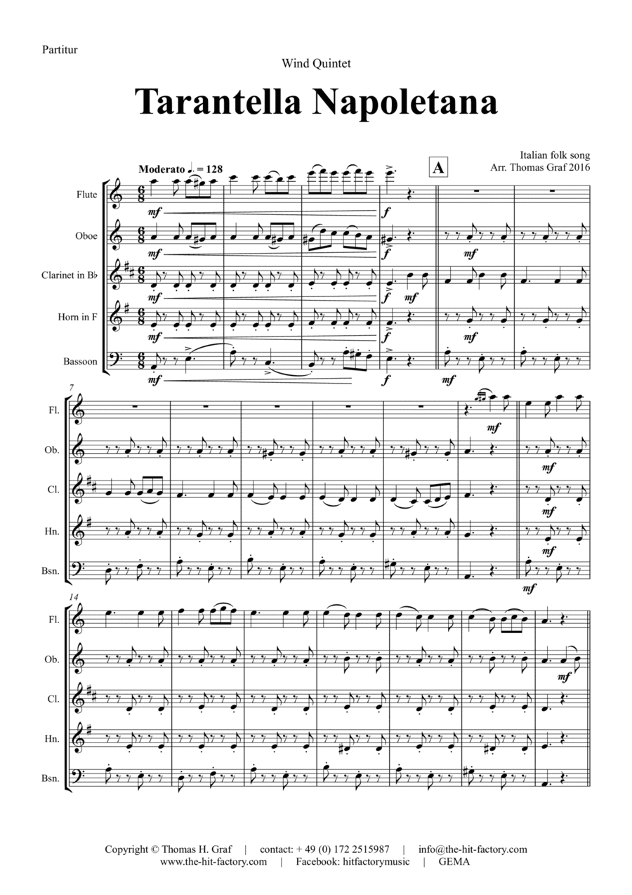 Tarantella Napoletana - Italian Folk Song - Wind Quintet (arr. Thomas Graf)