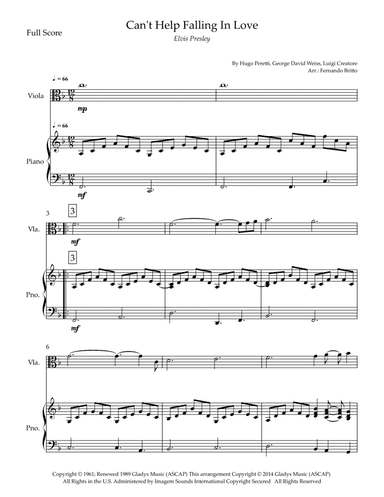 Can't Help Falling In Love (arr. Fernando Britto)