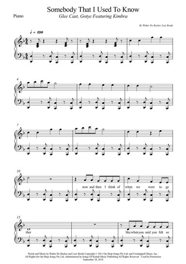 Somebody That I Used To Know (arr. Wesley S. SIlva)