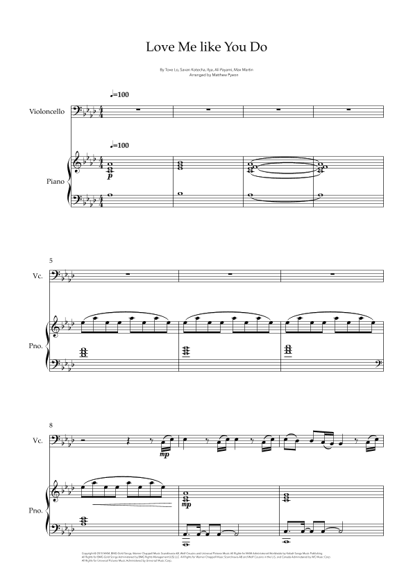 Love Me Like You Do (arr. Matthew pyeon)