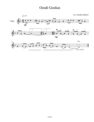 Oosdi Gookas (arr. Timothy Maloof)