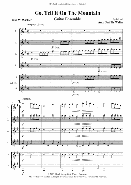 Go, Tell It On The Mountain (arr. Gert Th. Walter)