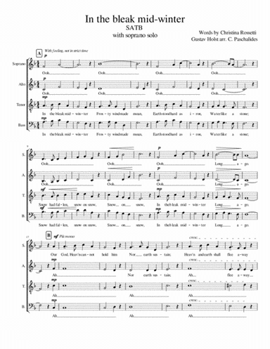 In the bleak mid-winter SATB and soprano solo