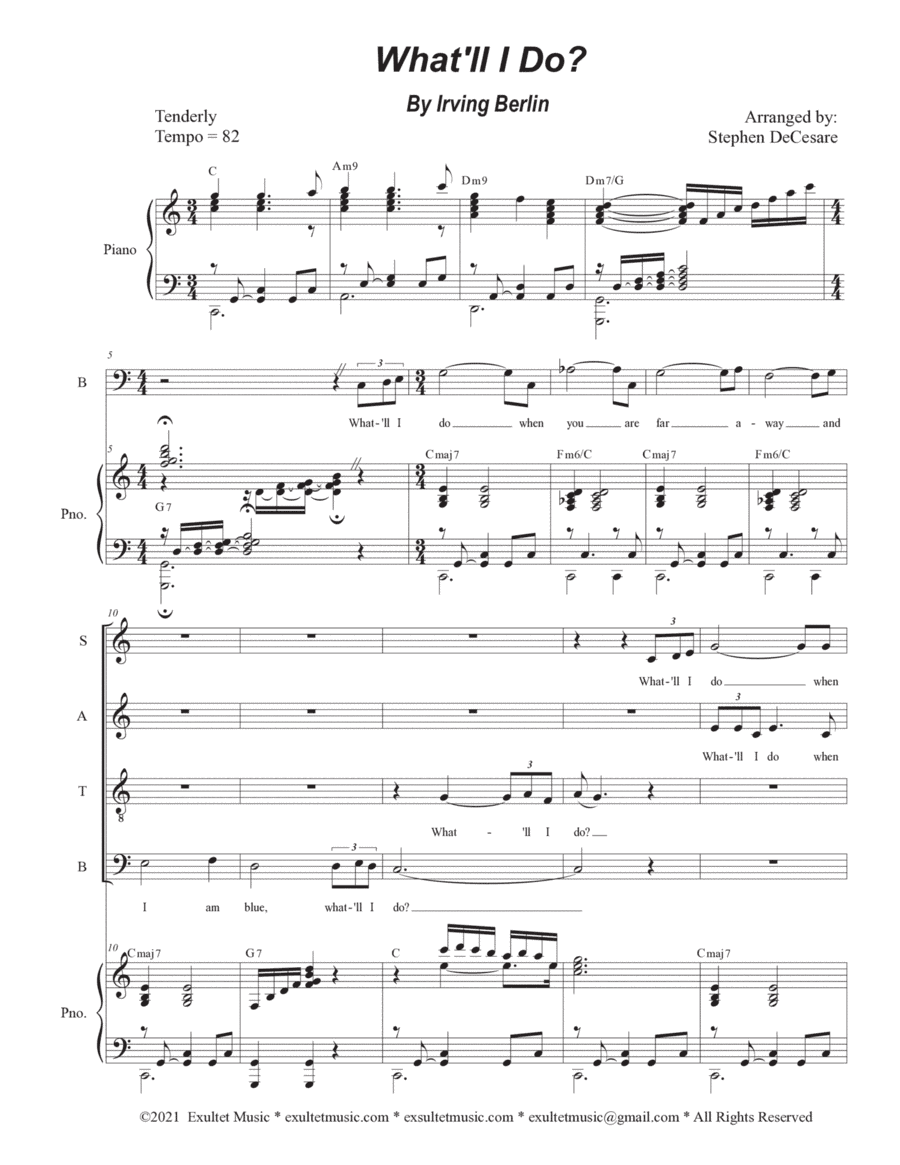 What'll I Do? (Vocal Quartet - (SATB) (arr. Stephen DeCesare)