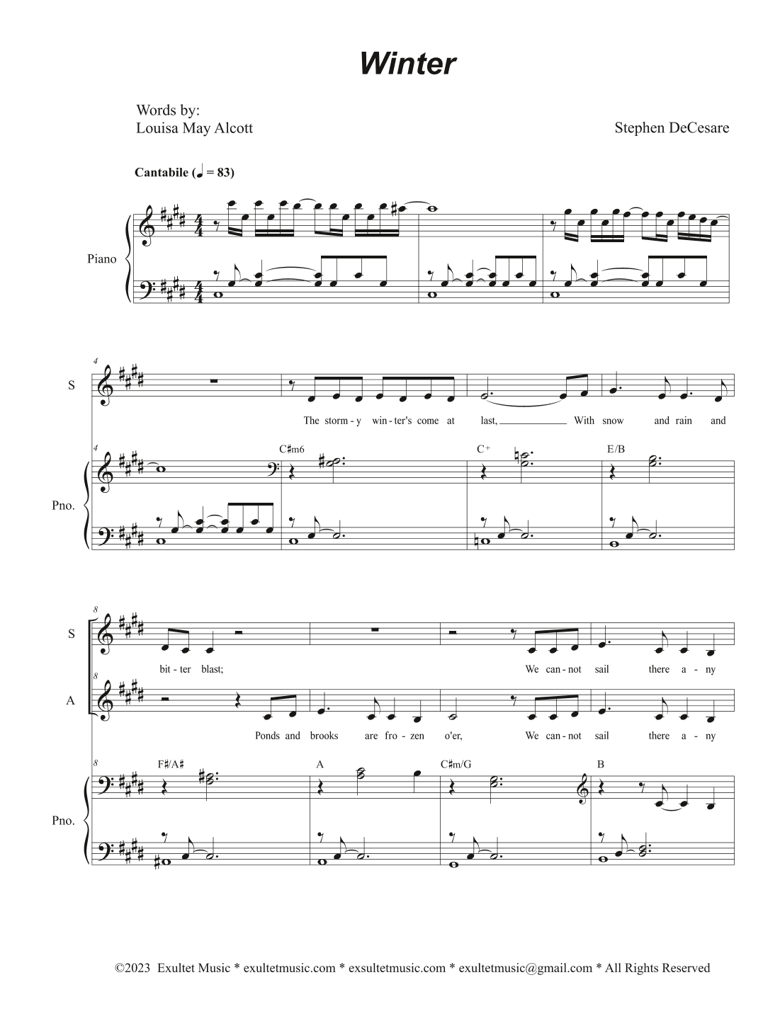 Winter (Duet for Soprano and Alto solo)