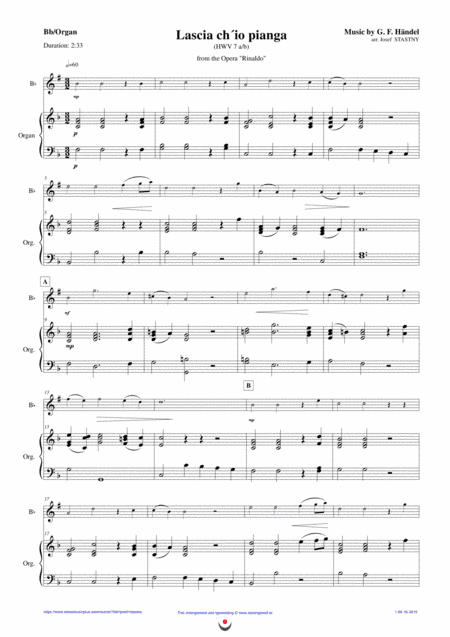 Lascia ch´io pianga (Handel) (arr. Josef STASTNY)