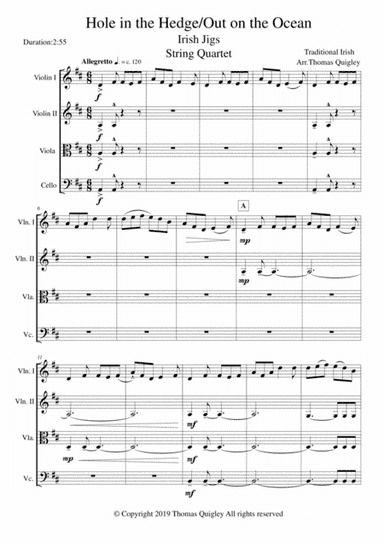 Hole in the Hedge/Out on the Ocean (Irish Jigs) (arr. Thomas Quigley)