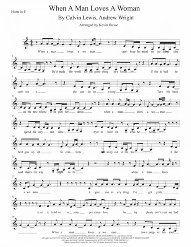 When A Man Loves A Woman (arr. Kevin Busse)