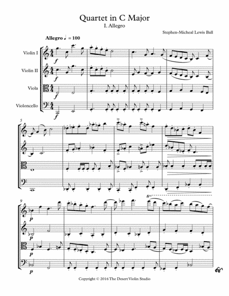 String Quartet in C Major Complete Set