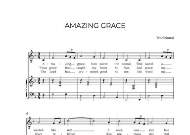 AMAZING GRACE - for piano and tenor in F major (arr. Alex Nunes Rodrigues)
