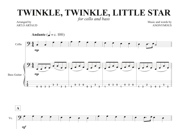 Twinkle Twinkle Little Star (arr. Art.o Artaud)