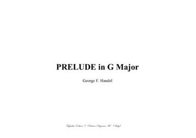 PRELUDE in G Major - G,F, Handel (arr. Renato Tagliabue)