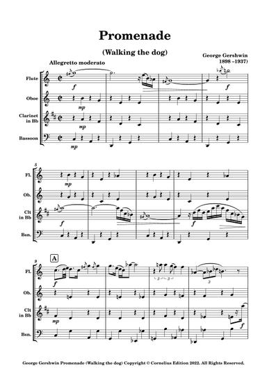 "Walking the dog" Woodwind Quartet "Promenade" George Gershwin (arr. Glenn Martin)