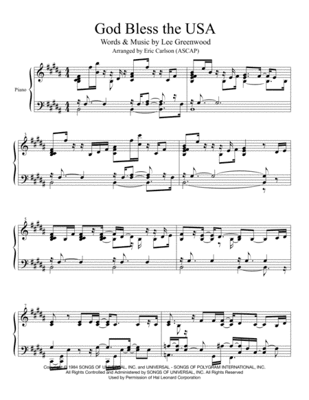 God Bless The U.S.A. (arr. Eric L. Carlson (ASCAP))