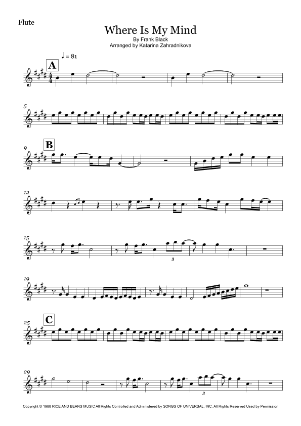 Where Is My Mind? (arr. Katarina Zahradnikova)