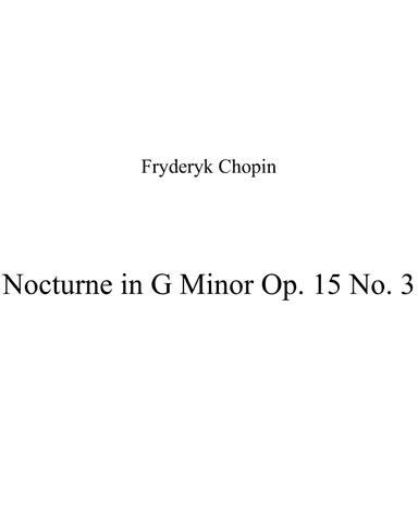 Nocturne in G Minor Op. 15 No. 3 (arr. Patrizia Luraschi)