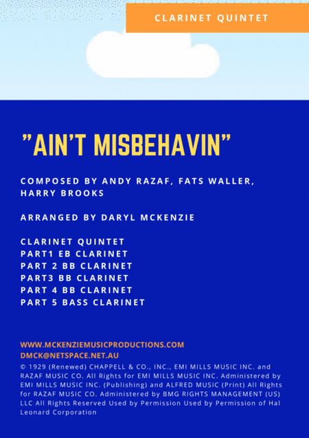 Ain't Misbehavin' (arr. Daryl McKenzie)